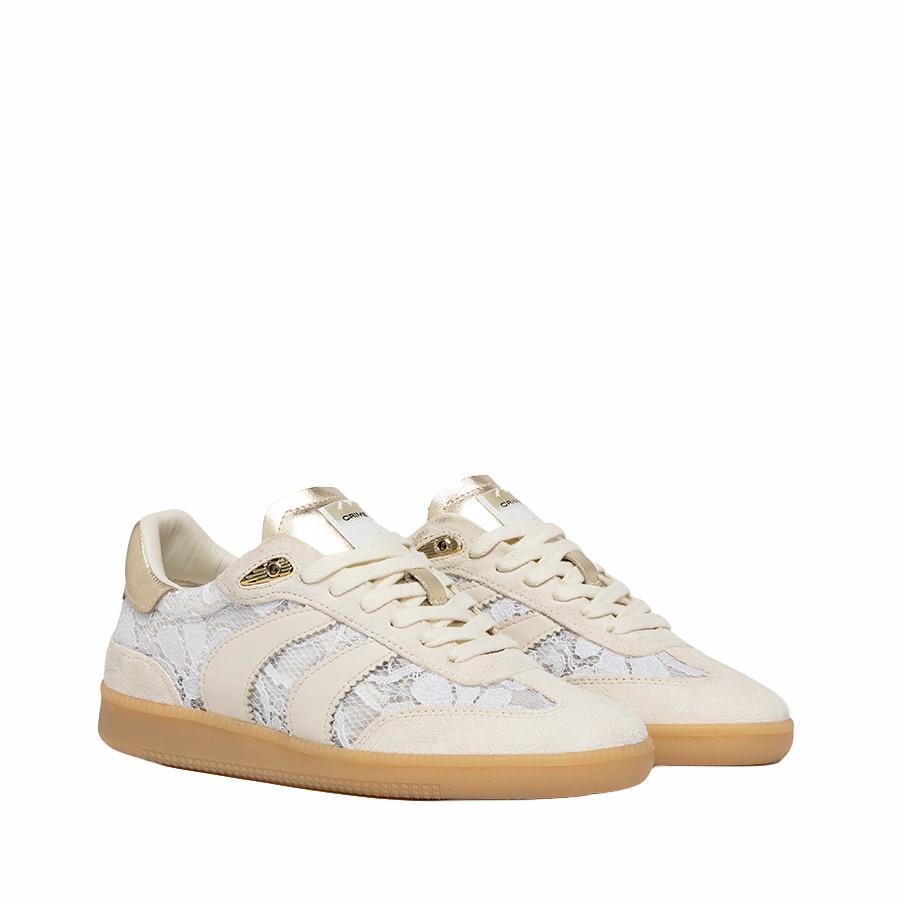 Crime London Wembley White lace women's sneakers