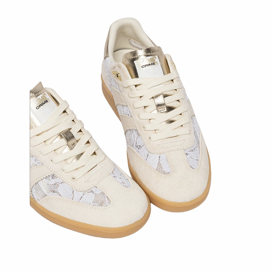 Crime London sneakers donna Wembley White lace