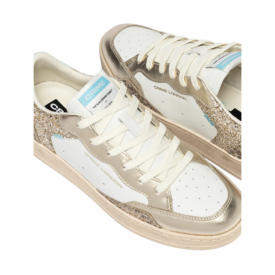 Crime London Chelsea Aqua Leopard women's sneakers