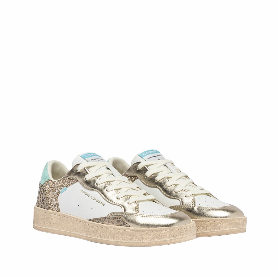 Crime London sneakers donna Chelsea Aqua Leopard
