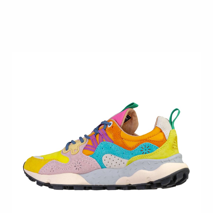 Flower mountain Yamano 3 woman suede Yellow Light Lime Pink 1G83