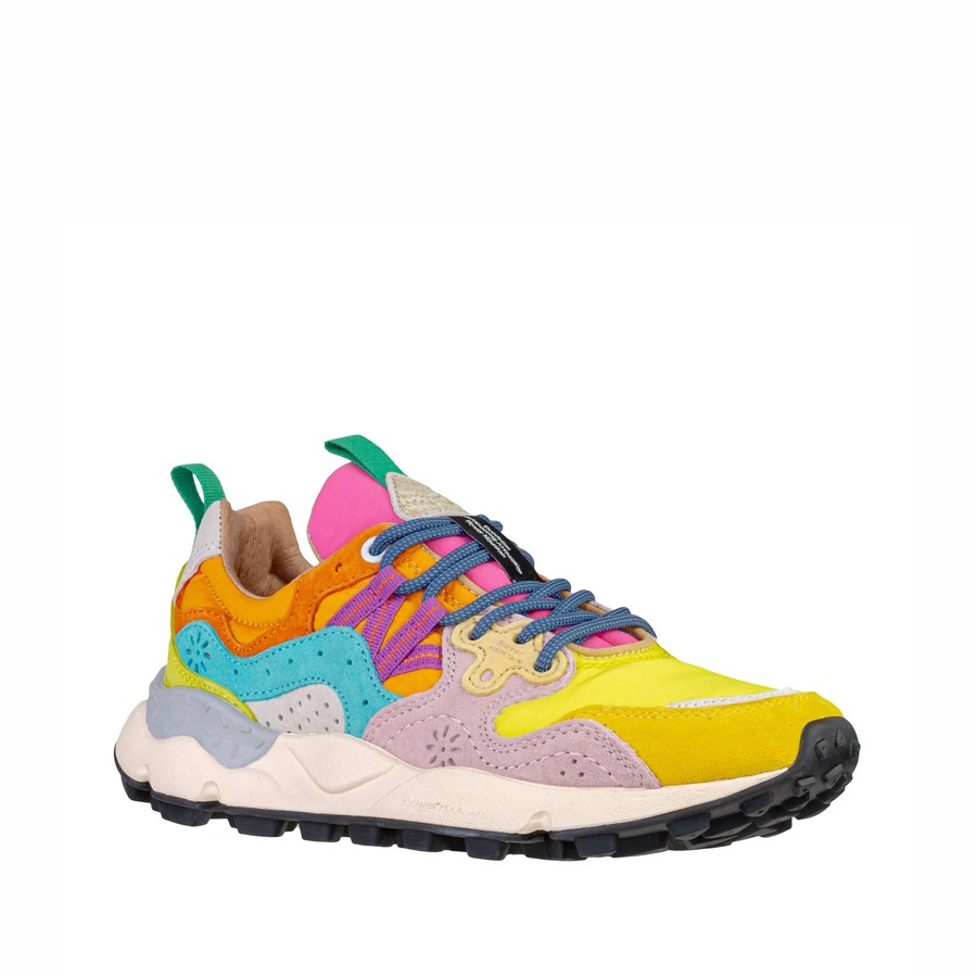 Flower mountain Yamano 3 woman suede Yellow Light Lime Pink 1G83