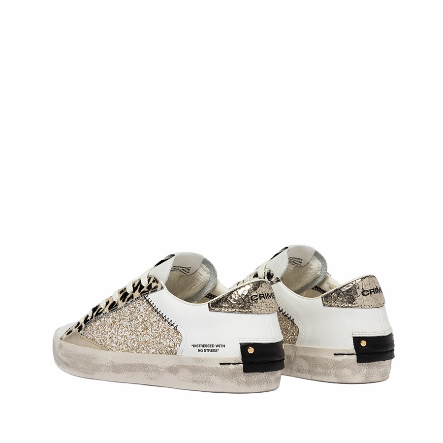 Crime London Distressed Chrome Fang women's sneakers