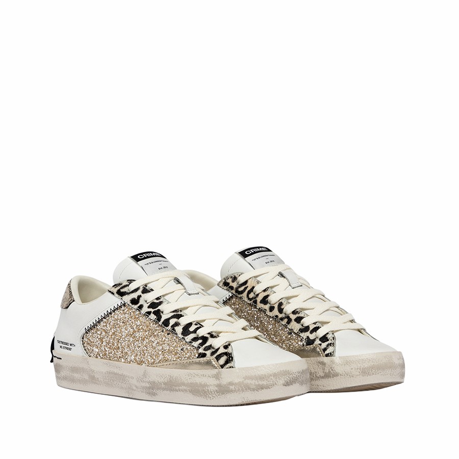 Crime London Distressed Chrome Fang women's sneakers