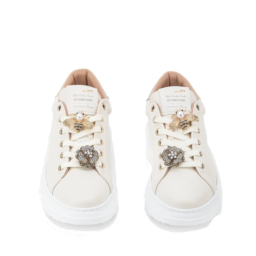 Sneakers donna Stokton Street in pelle panna