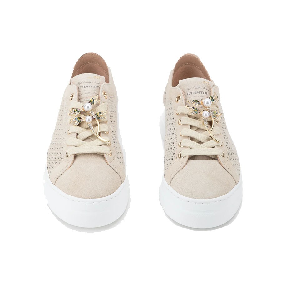 Sneakers donna Stokton DIVA in suede Ecru