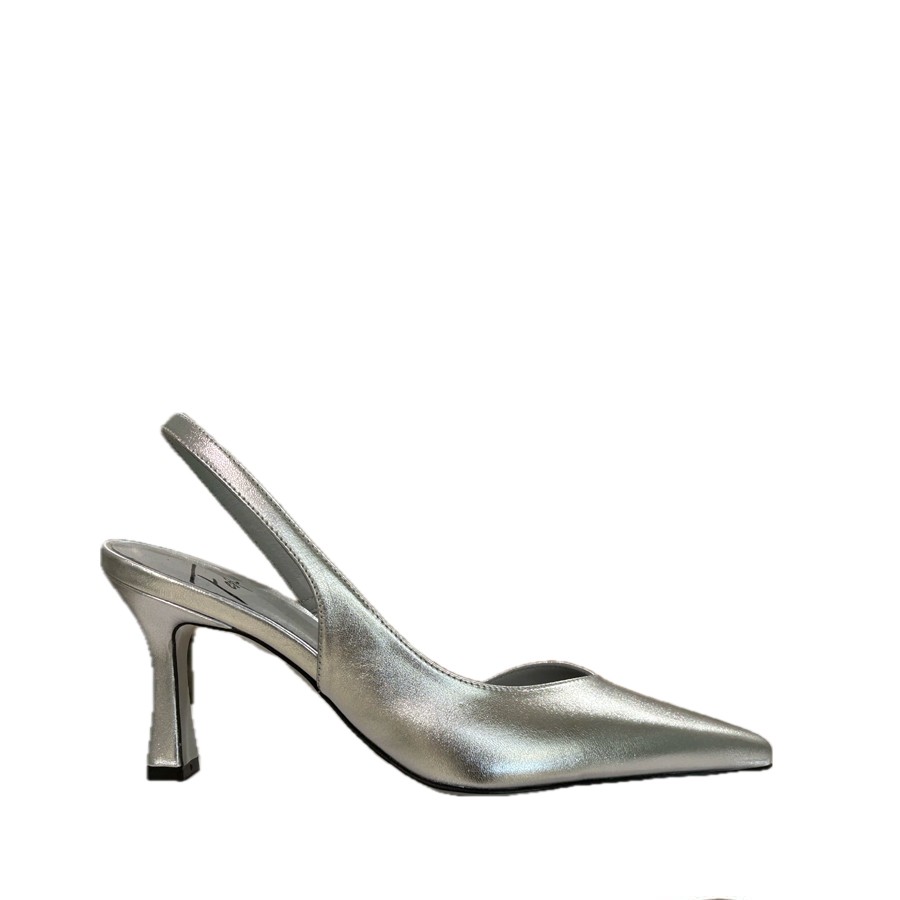 Roberto Festa CESTRO chanel in silver laminated leather