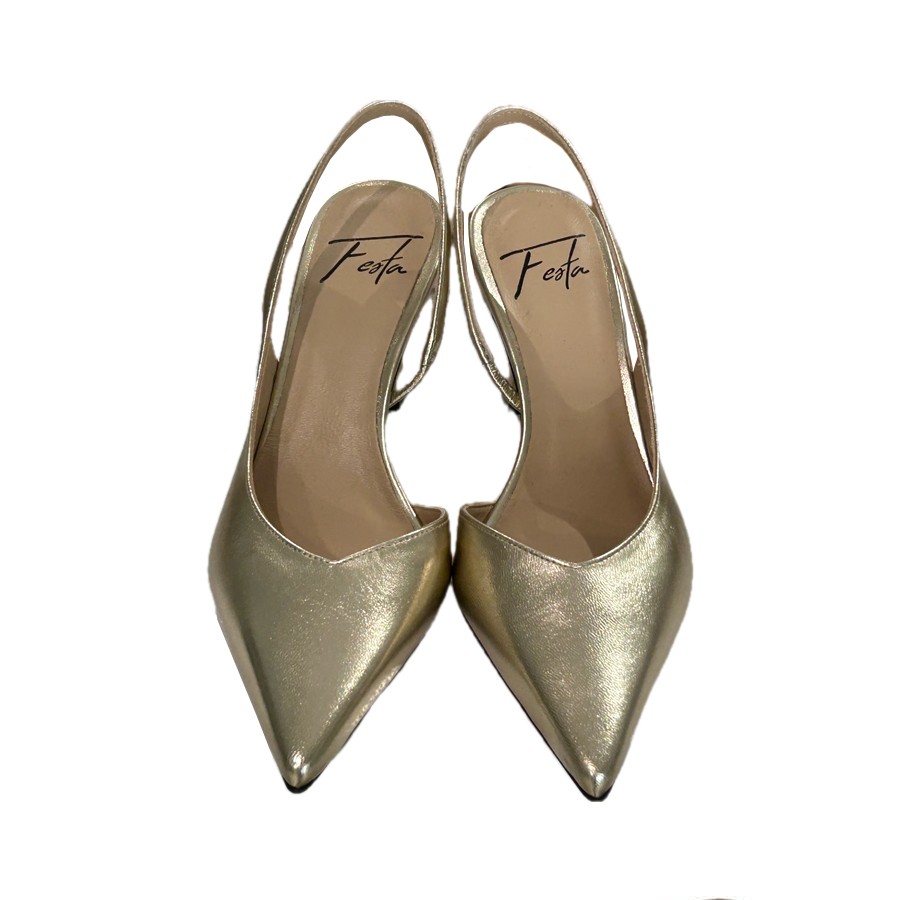 Roberto Festa CESTRO chanel in pelle laminata platino