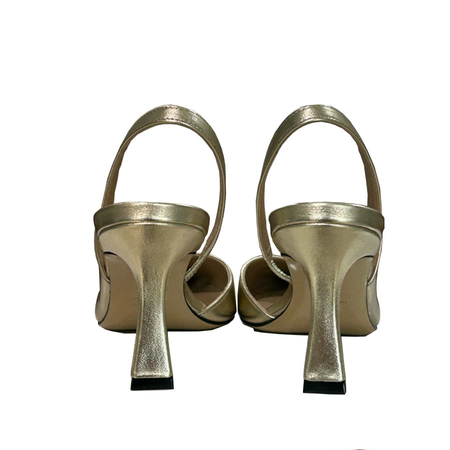 Roberto Festa CESTRO chanel in pelle laminata platino