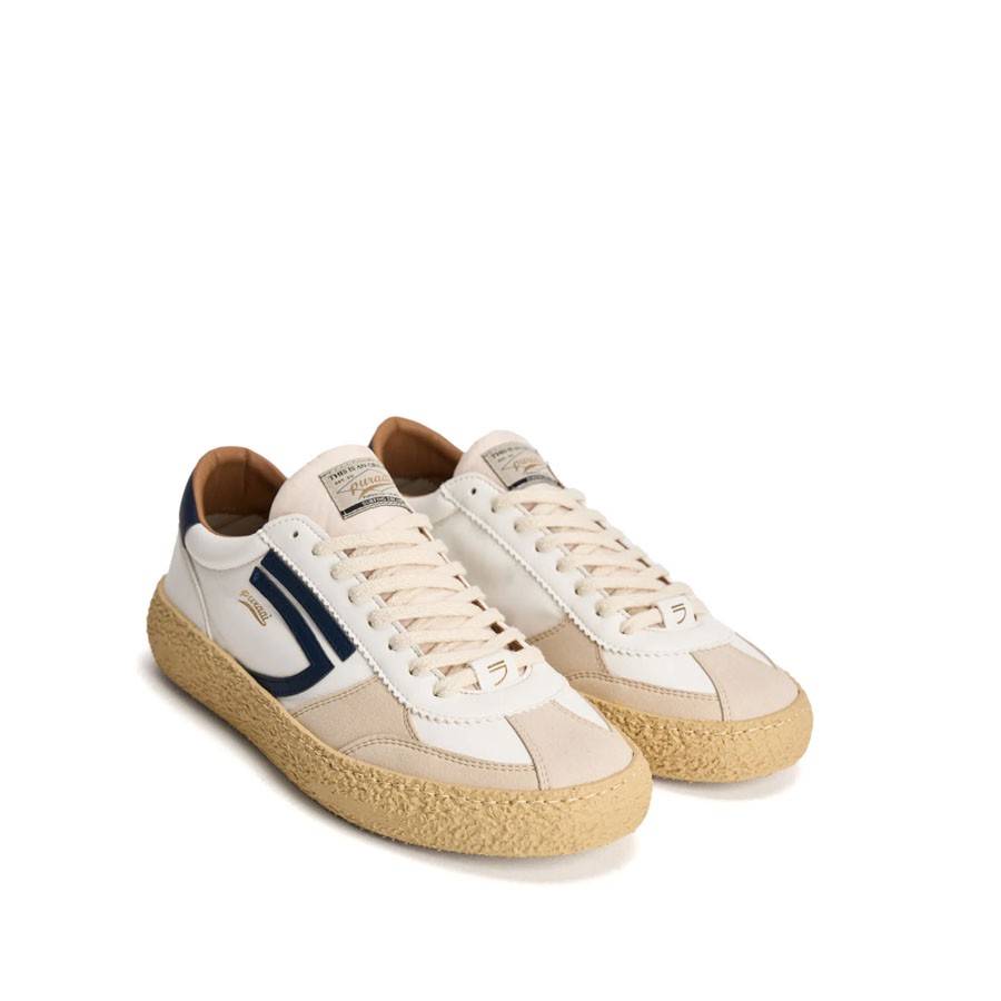 PURAAI Sneakers uomo vintage in pelle bianco blu