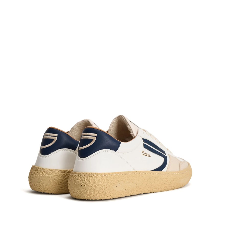 PURAAI Men's vintage leather sneakers white blue