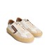 PURAAI Men's vintage leather sneakers white brown