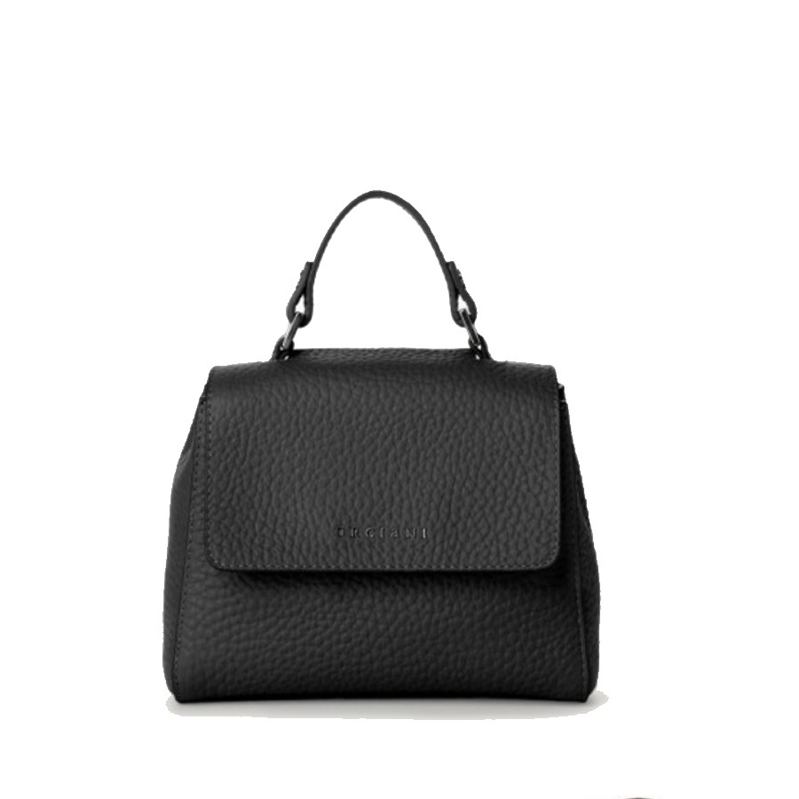 ORCIANI MINI SVEVA SOFT Leather Handbag with Ivory Shoulder Strap