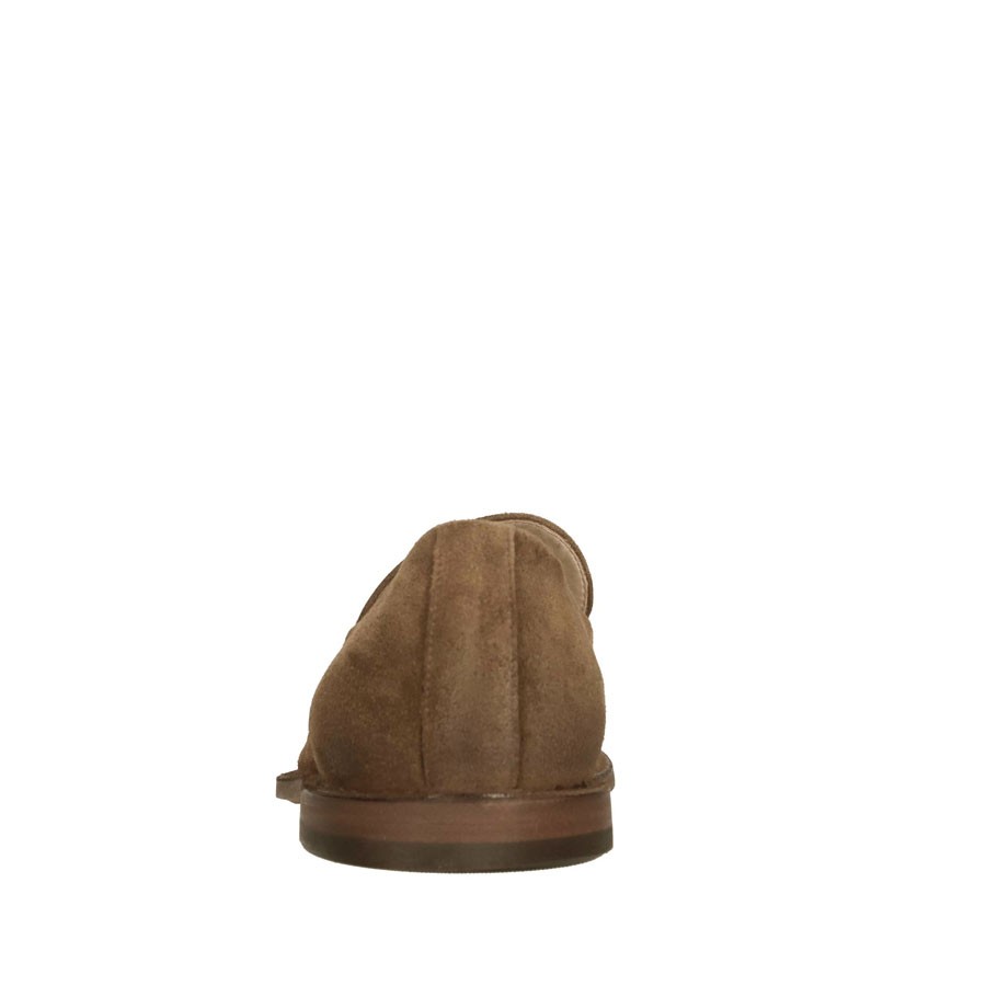 PANTANETTI uomo moccassino in pelle scamosciata delavè caramello