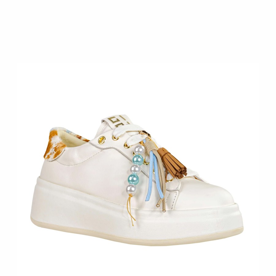 Gio+ sneaker vitello combi latte mucca Oliva 02A