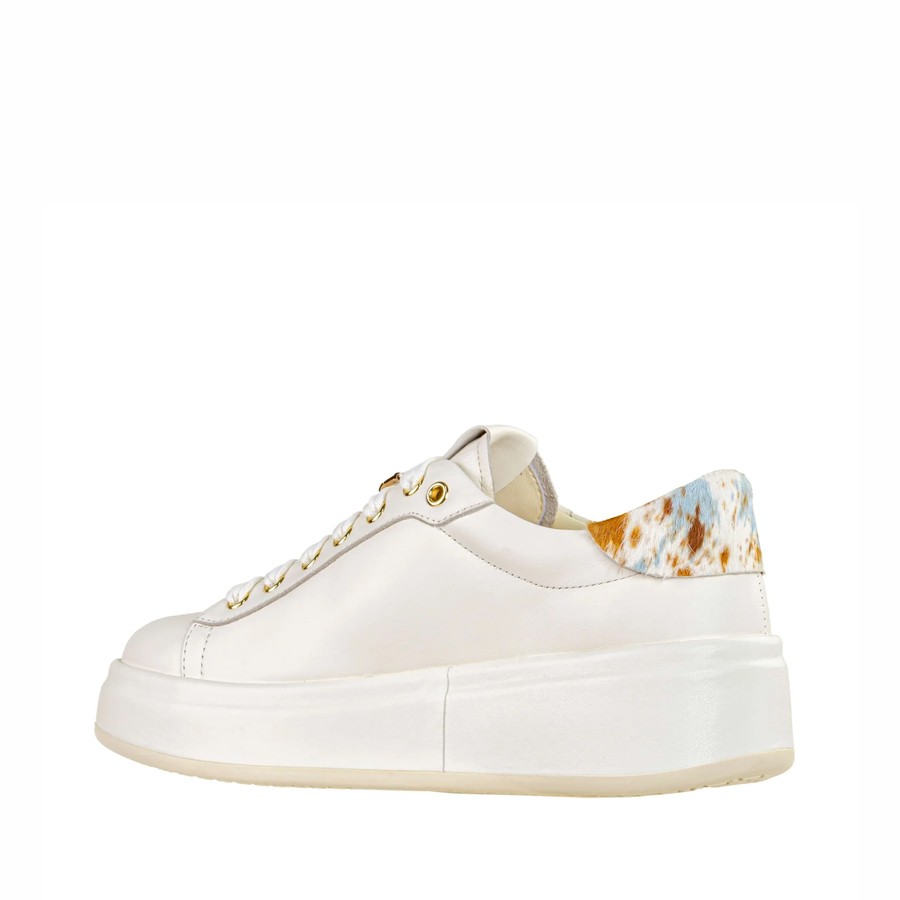 Gio+ sneaker vitello combi latte mucca Oliva 02A