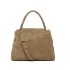 ORCIANI Sveva Peach Flowers Midi suede shoulder bag with shoulder strap