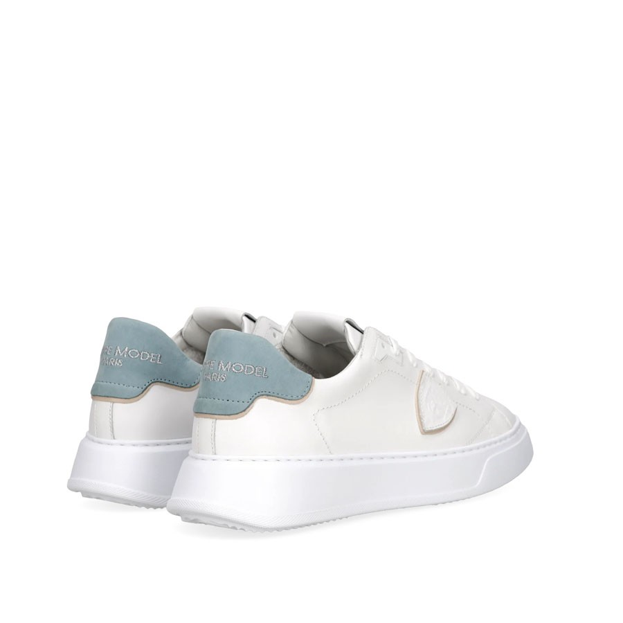Philippe Model TEMPLE sneakers in white/blue leather
