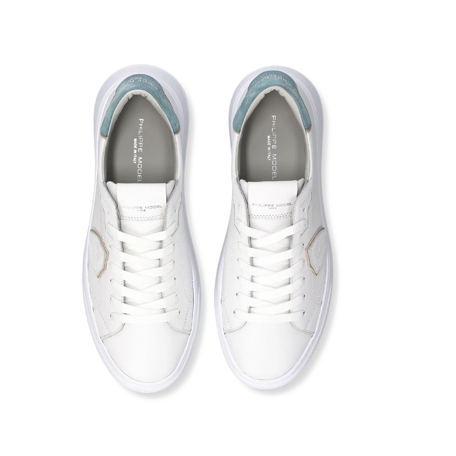 Philippe Model TEMPLE sneakers in white/blue leather