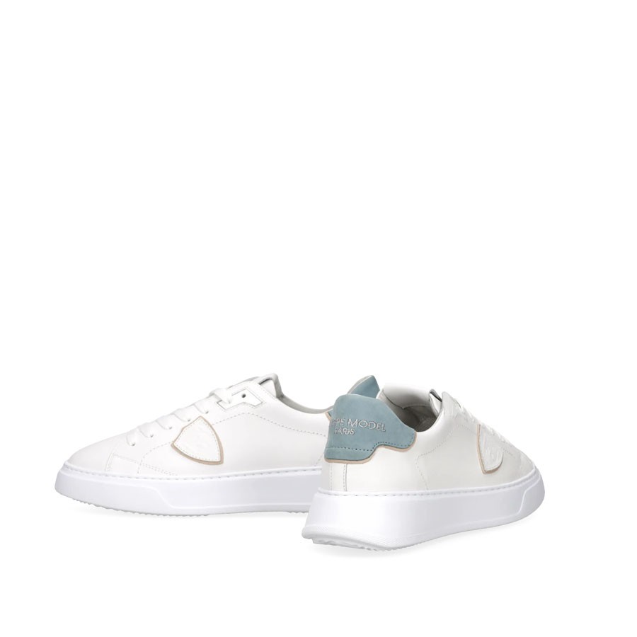Philippe Model TEMPLE sneakers in white/blue leather