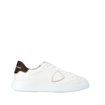 Philippe Model TEMPLE sneakers in white/brown leather