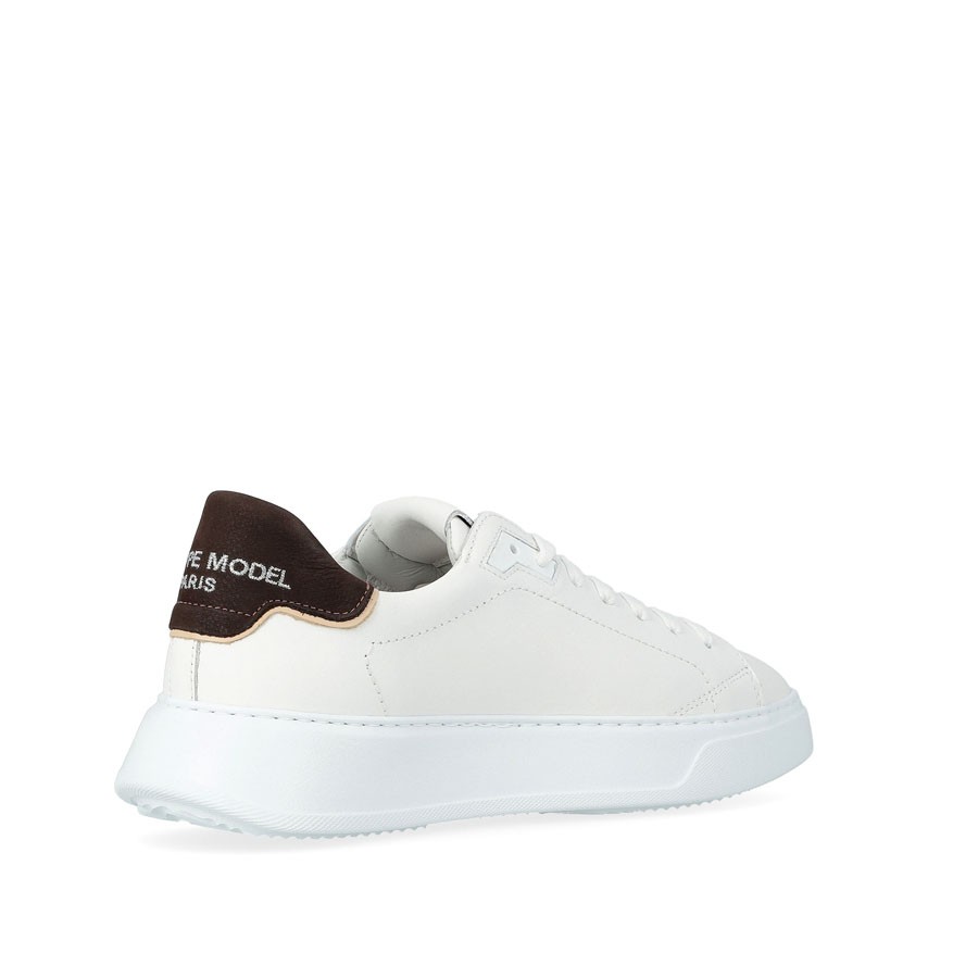 Philippe Model TEMPLE sneakers in white/brown leather