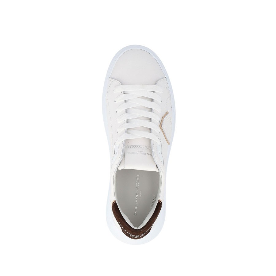 Philippe Model TEMPLE sneakers in white/brown leather