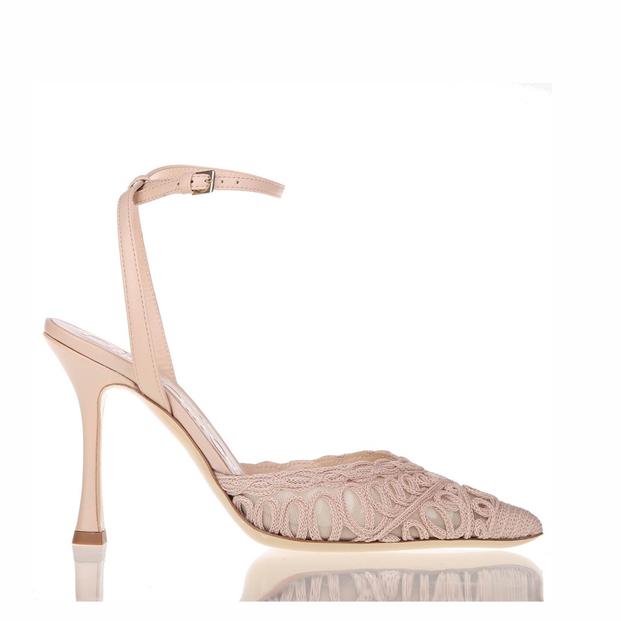 Ninalilou Amy 90 Sheel mesh slingback sandal