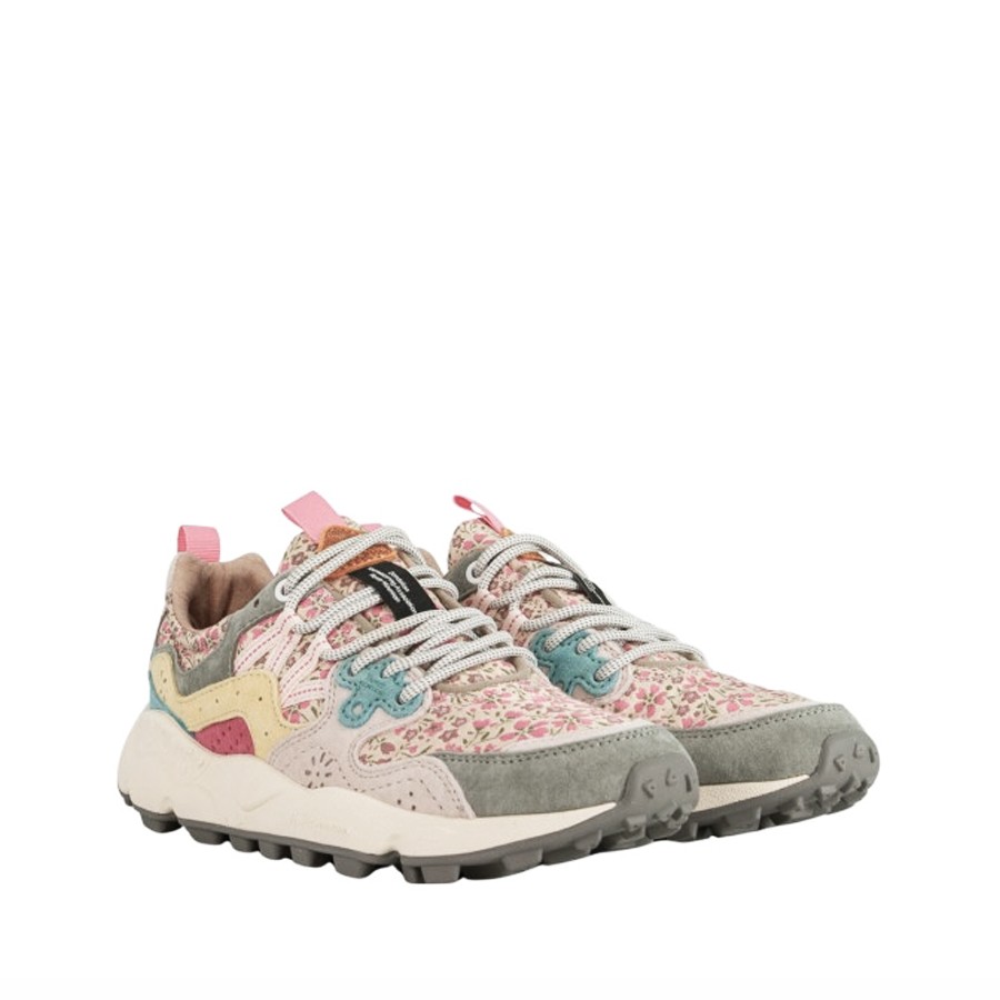 Flower mountain Yamano 3 woman suede nylon Leo Sage Pink Yellow