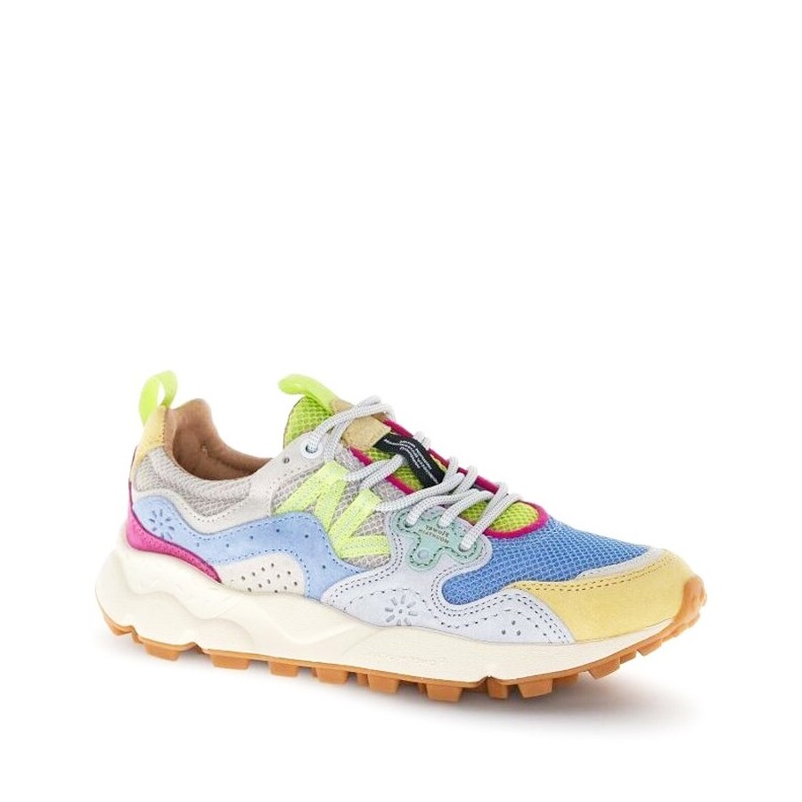 Flower mountain Yamano 3 woman suede ripstop yellow white azure 1G07