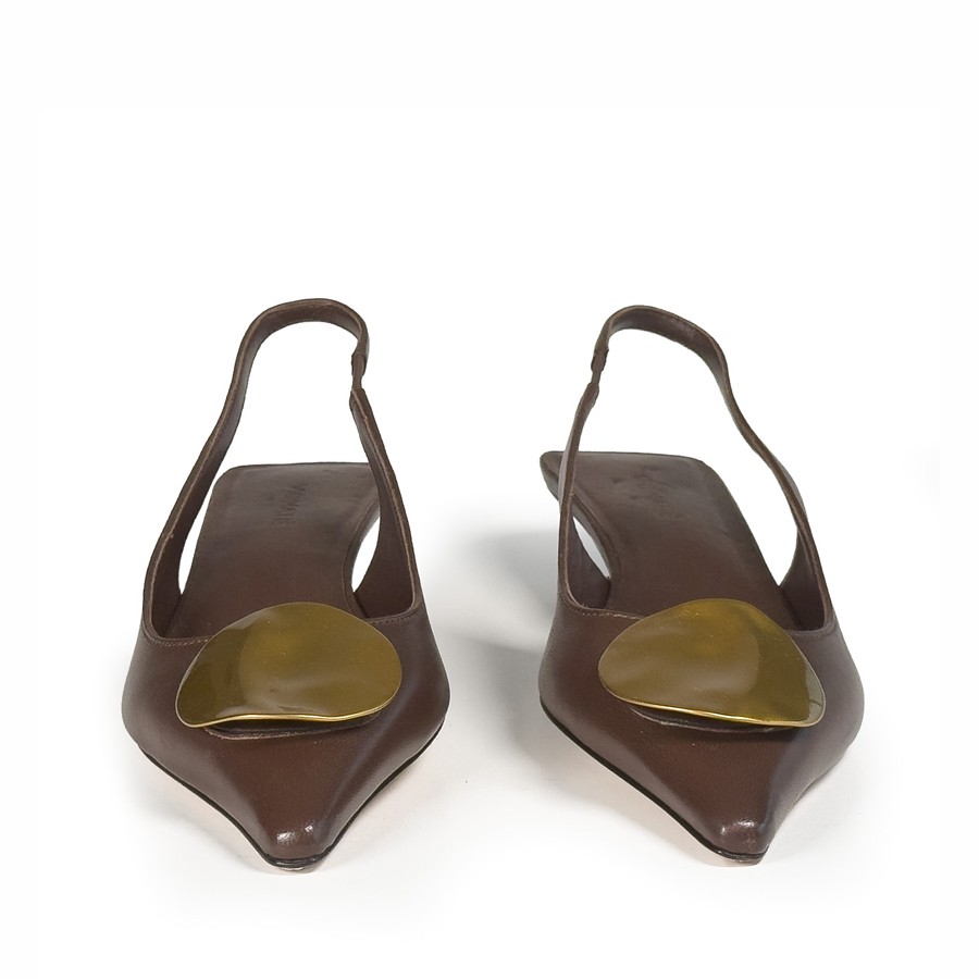 Vic Matie brown K20 Kitty Chanel slingback