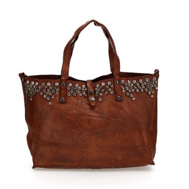 Campomaggi Bella Di Notte cognac shopping bag