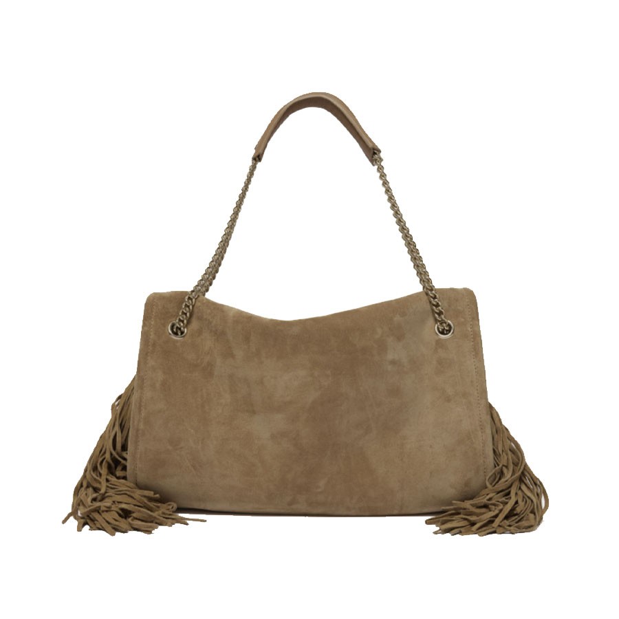 ORCIANI Bag Venus Peach Fringe Medium shoulder to shoulder in suede