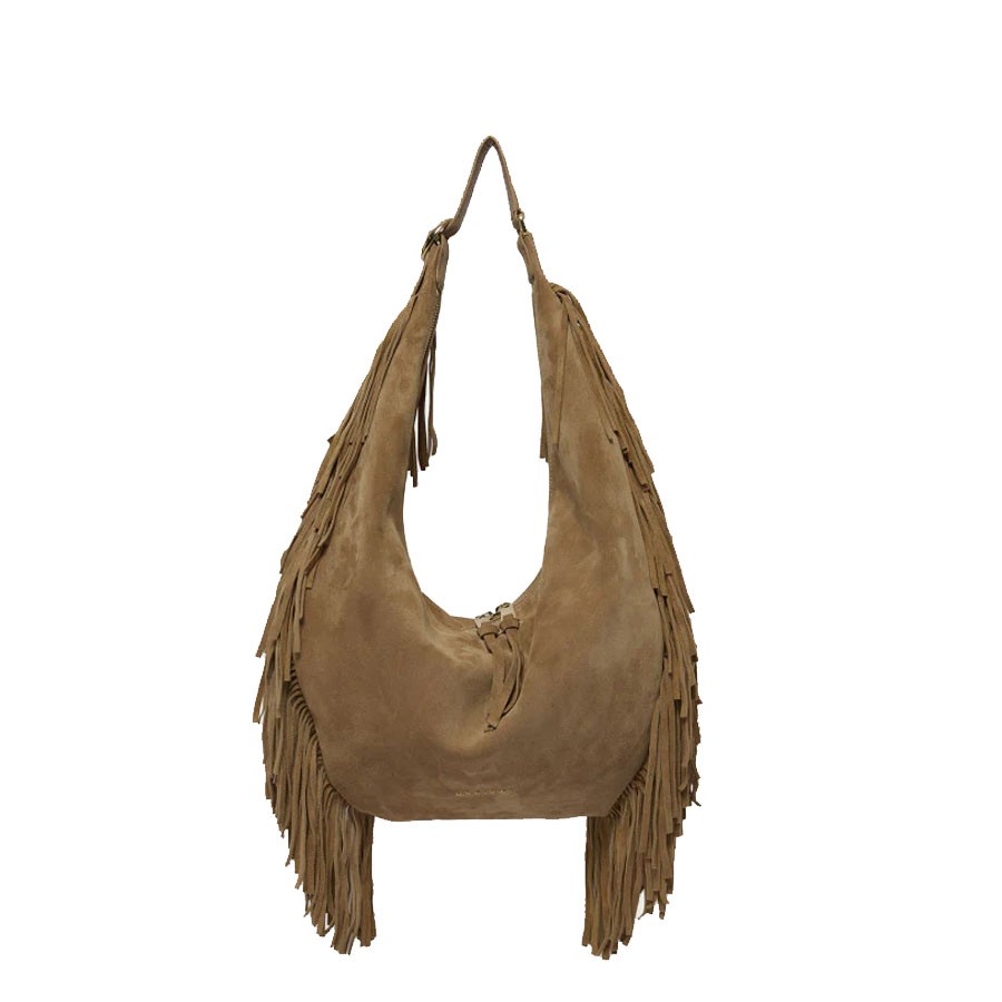 ORCIANI Hobo bag Peach Fringe large shoulder to the shoulder in suede