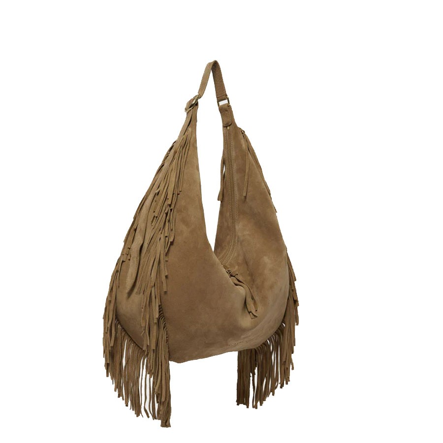 ORCIANI Hobo bag Peach Fringe large shoulder to the shoulder in suede