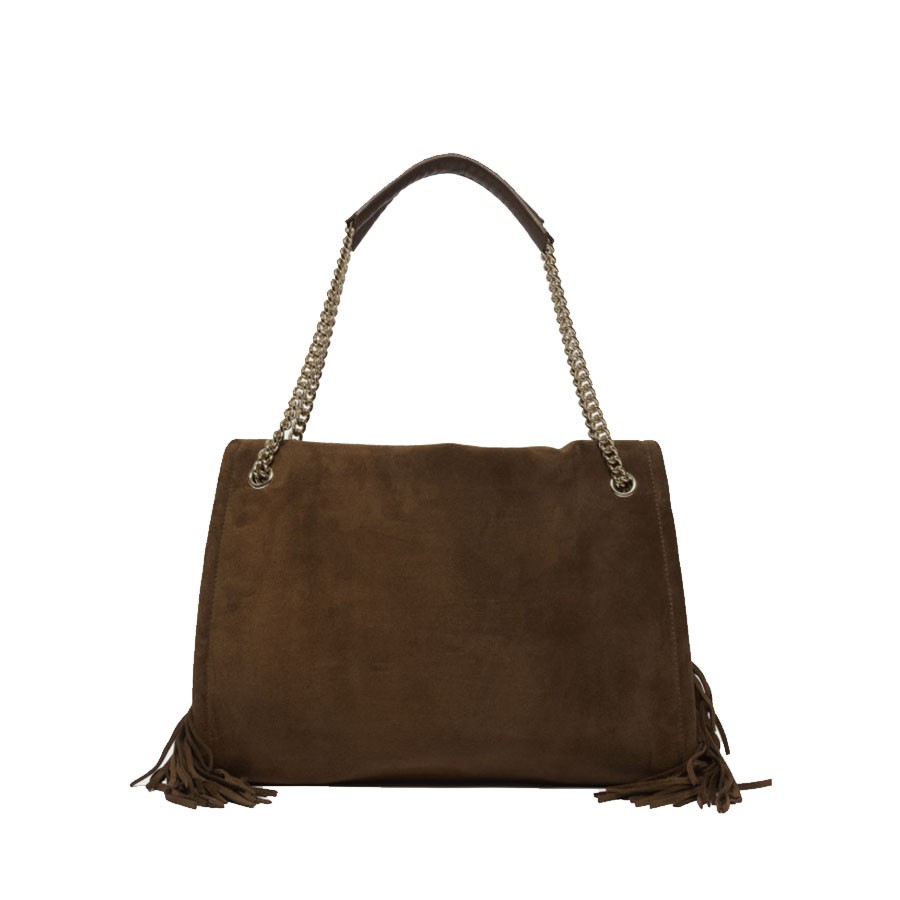 ORCIANI Borsa Venus Peach Fringe Media a spalla in suede