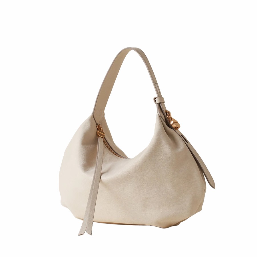 Borbonese borsa Hobo Prive small white cotton