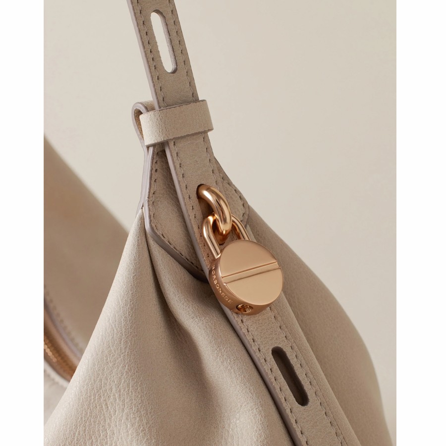 Borbonese borsa Hobo Prive small white cotton