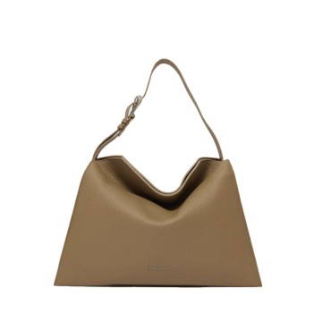 ORCIANI Borsa Trinity Soft Media a spalla in pelle martellata