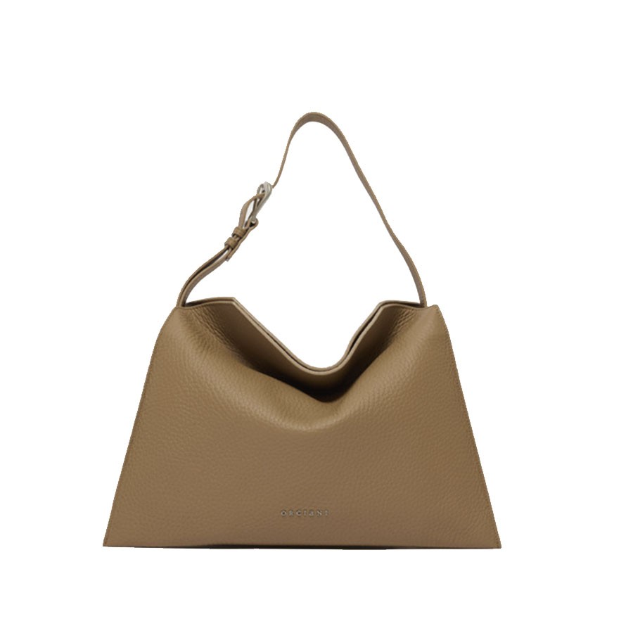 ORCIANI Borsa Trinity Soft Media a spalla in pelle martellata