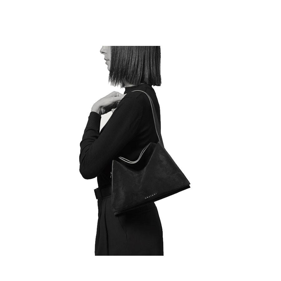 ORCIANI Borsa Trinity Soft Small a spalla in pelle martellata