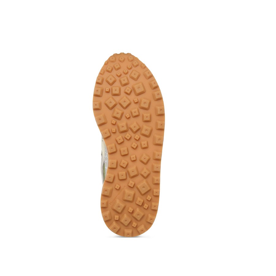 Flower mountain WASHI MAN Sneakers in suede e tessuto - Tortora-Bianco-Giallo