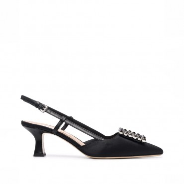 Roberto Festa chanel in satin with black jewel
