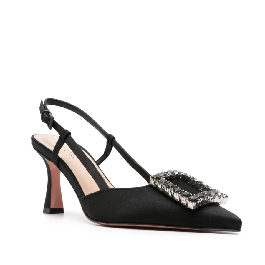 Roberto Festa chanel in raso con gioiello nero h 80