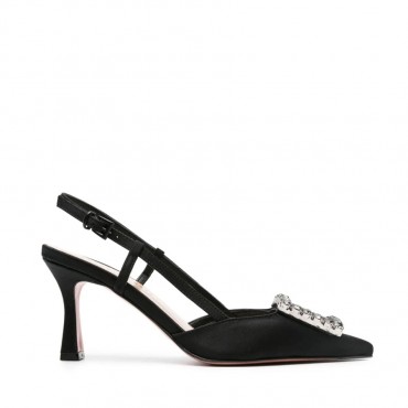 Roberto Festa chanel in satin with black jewel h 70