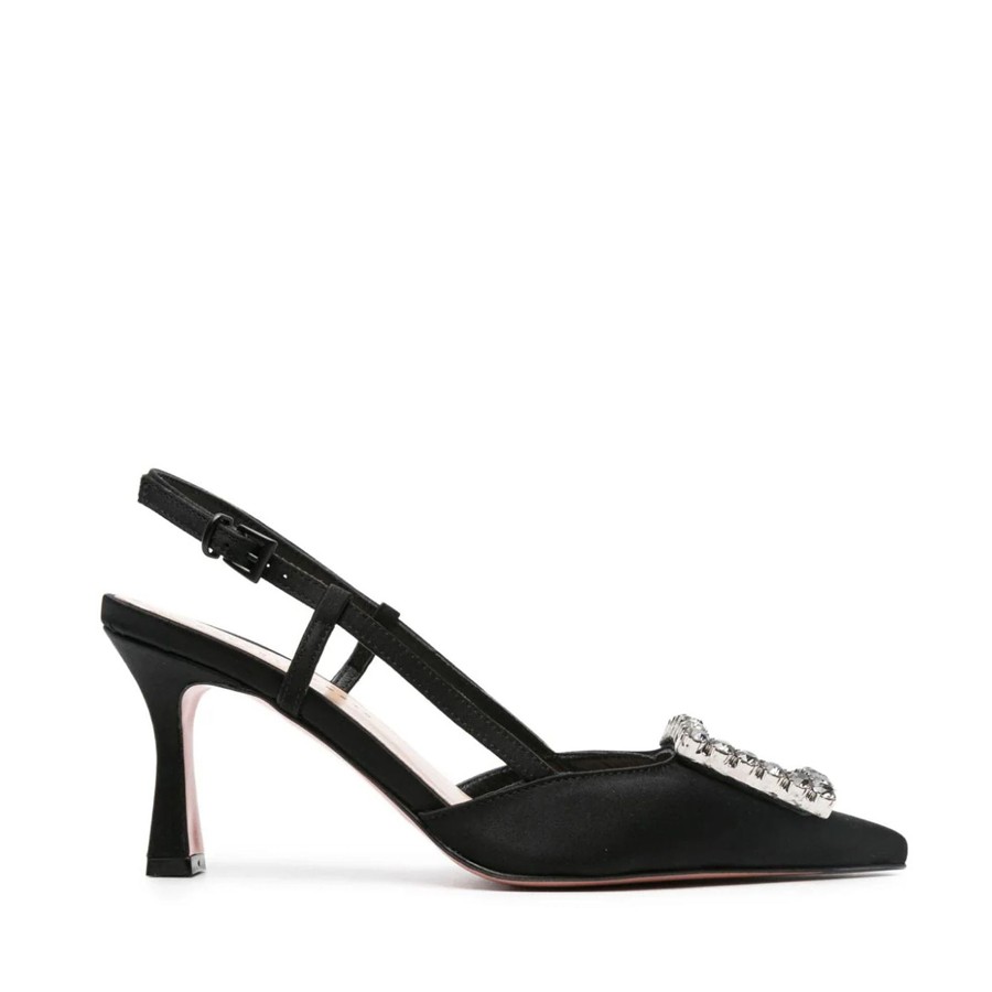 Roberto Festa chanel in raso con gioiello nero h 80