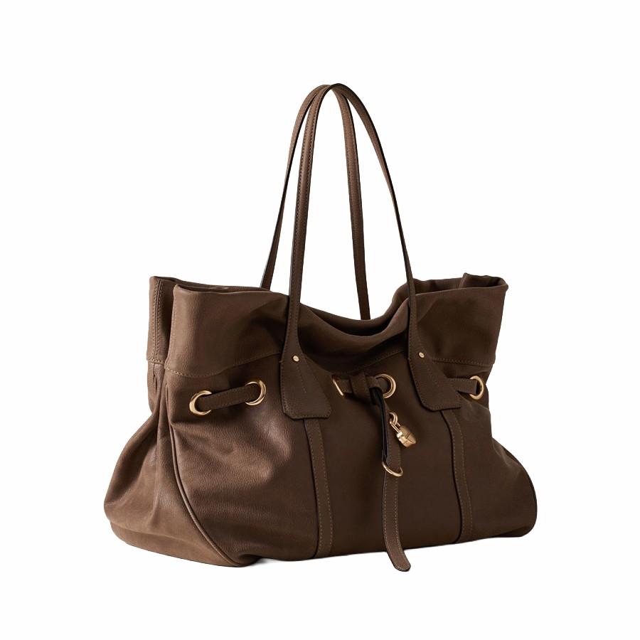 Borbonese borsa shopping Privè Pelle Mud