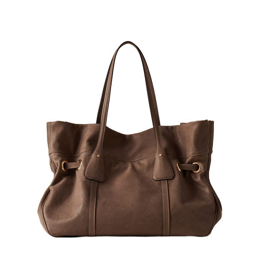 Borbonese borsa shopping Privè Pelle Mud