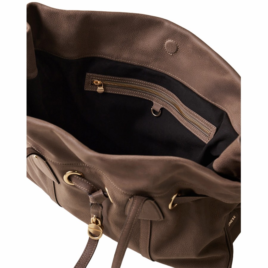 Borbonese borsa shopping Privè Pelle Mud