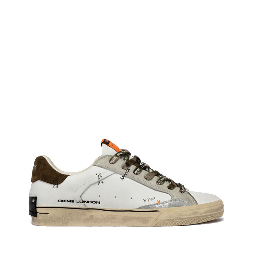 Crime London sneakers uomo  DISTRESSED  DECONSTRUCTED MILITARY GREEN